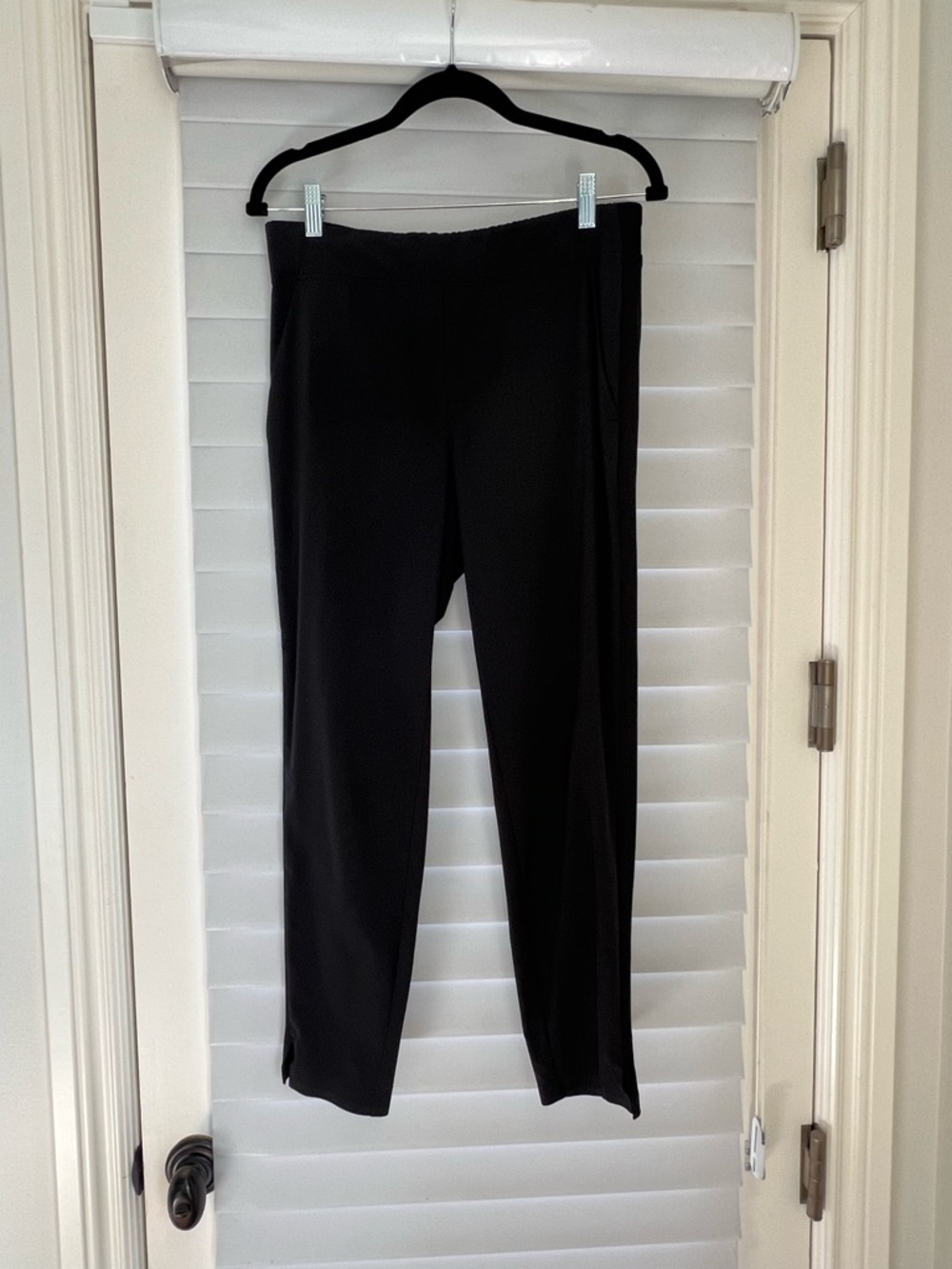 Athleta Black Straight-Leg Pull-On Pants